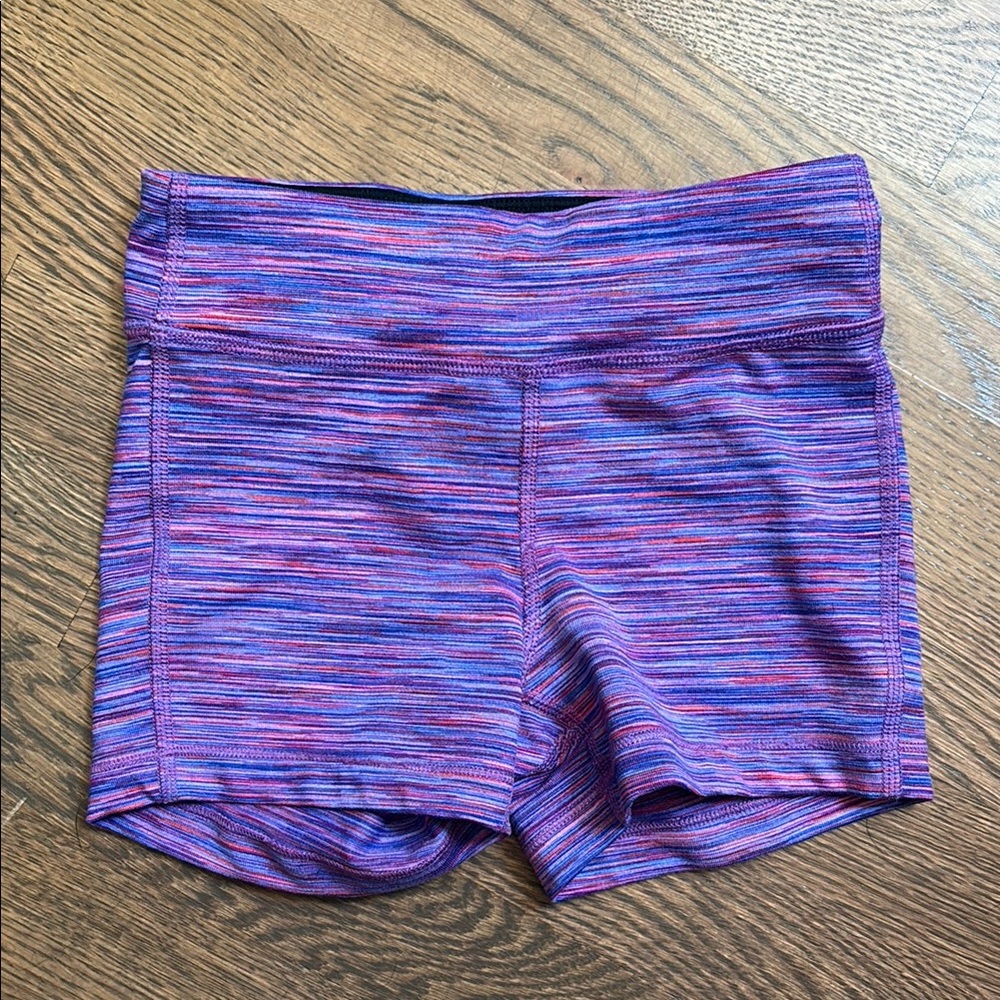 Athleta Girl Kids Purple and Pink Striped Shorts